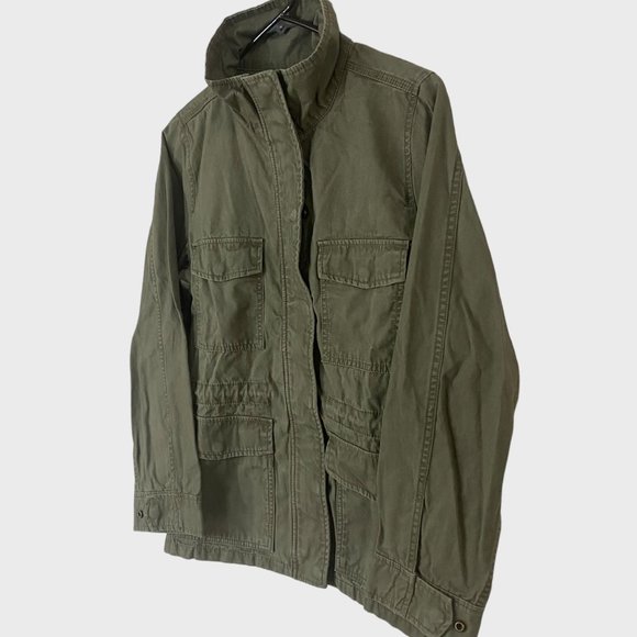 Madewell Surplus Jacket Women's Small Army Green Utility Full-Zip Long-Sleeve - Picture 2 of 14